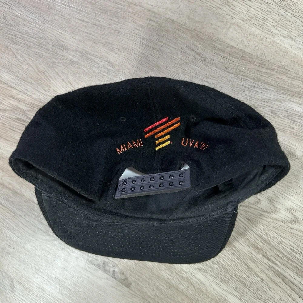 VTG 1997 Car Quest Bowl Snapback Hat Miami Virginia Mohr Black Wool Cap